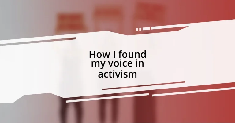 How I found my voice in activism