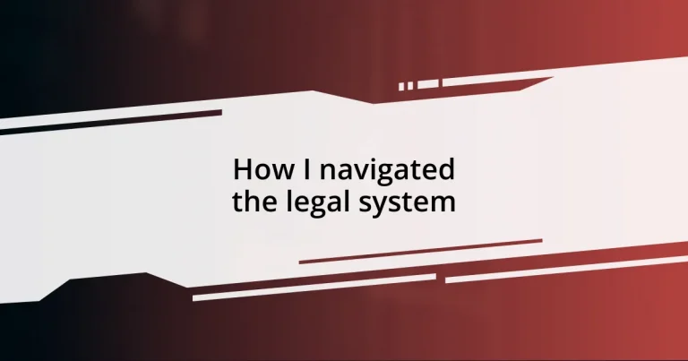 How I navigated the legal system