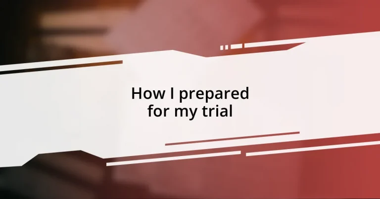 How I prepared for my trial