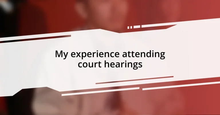 My experience attending court hearings