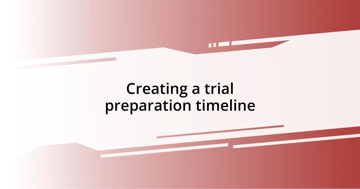 Creating a trial preparation timeline