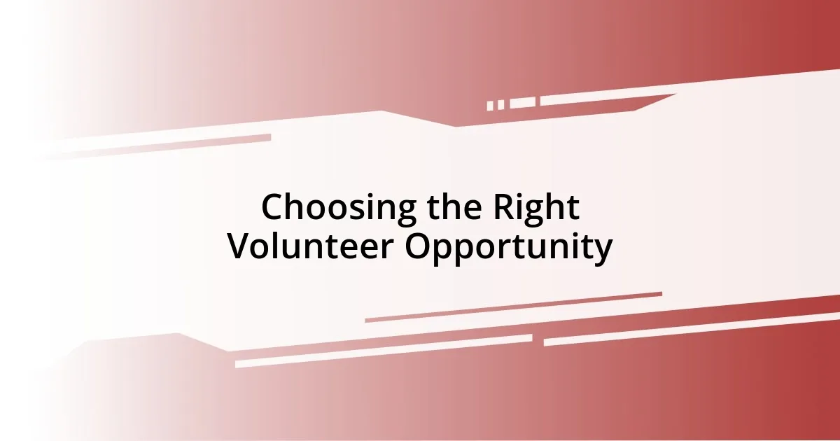 Choosing the Right Volunteer Opportunity