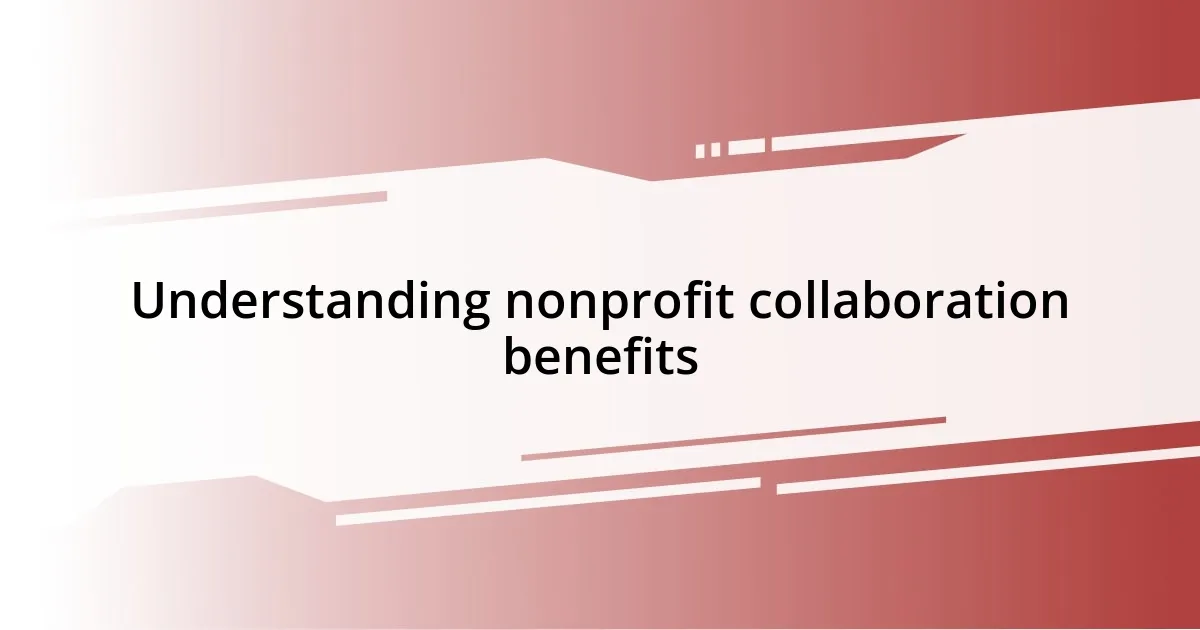 Understanding nonprofit collaboration benefits